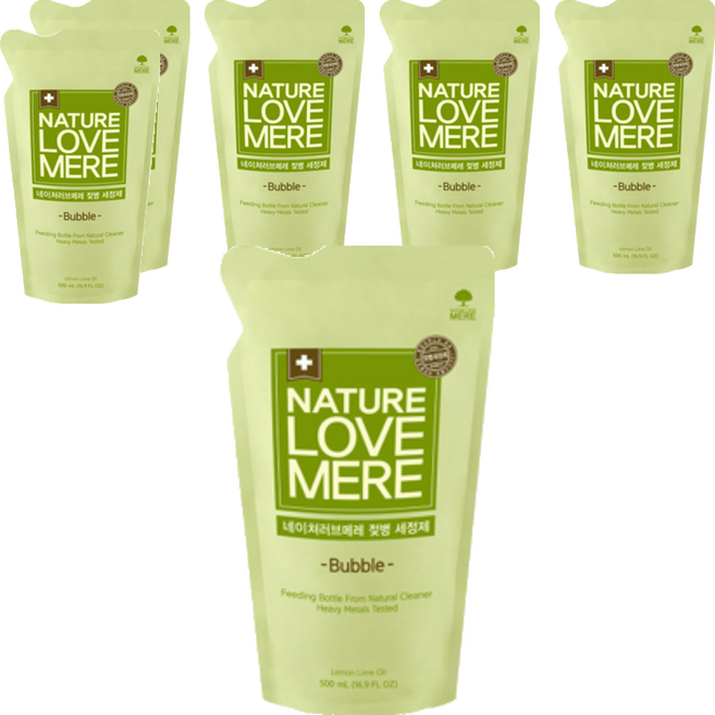 네이쳐러브메레 젖병세정제 거품 리필, 500ml, 6개