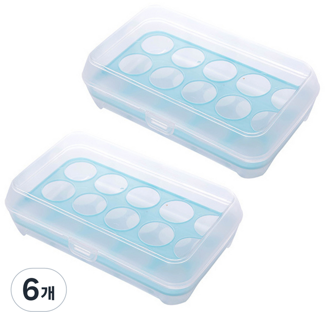 블럭마트 15구 에그케이스, 블루, 6개