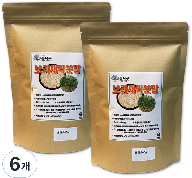 큰나무 보리새싹분말 아이보리, 6개, 500g