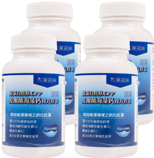 花菓莼萃 愛爾蘭海藻鈣酪蛋白胜肽CPP複方膠囊, 60顆, 830mg, 4罐
