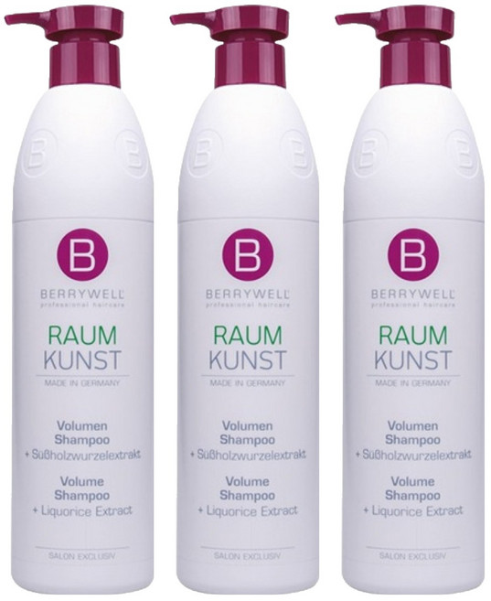 BERRYWELL 볼륨 헤어 샴푸, 3개, 1L