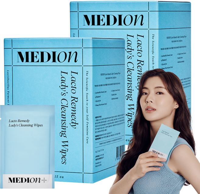 메디온 락토리메디 휴대용 레이디스 청결 티슈, 2개, 90g