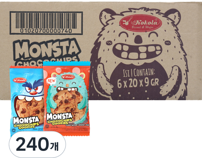 코코라 몬스타 초코칩쿠키, 9g, 240개