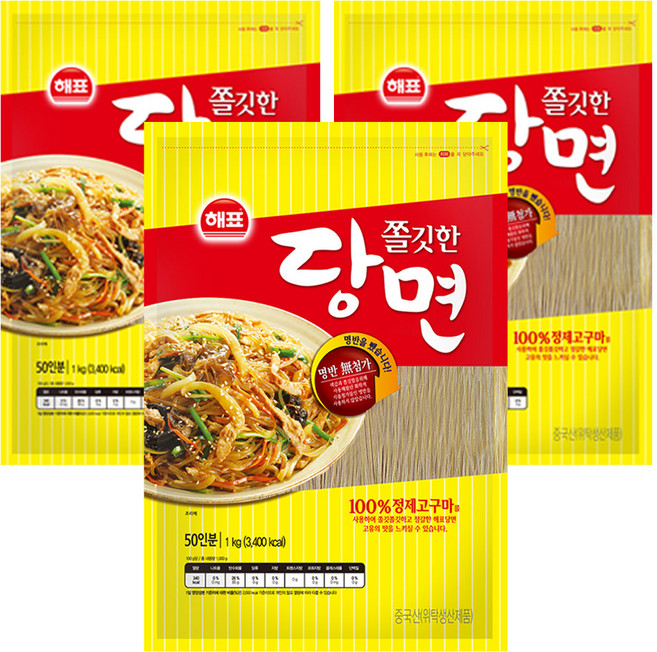해표 쫄깃한 당면, 1kg, 3개