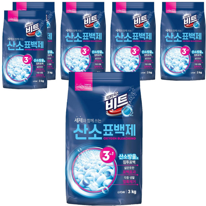 비트 오투 산소 표백제, 3kg, 1개입, 6개