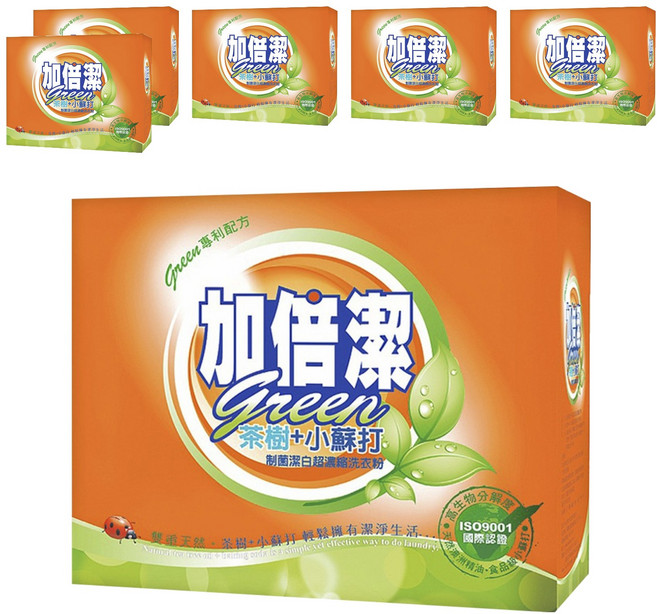 加倍潔 制菌潔白超濃縮洗衣粉 茶樹+小蘇打, 1.5kg, 6盒