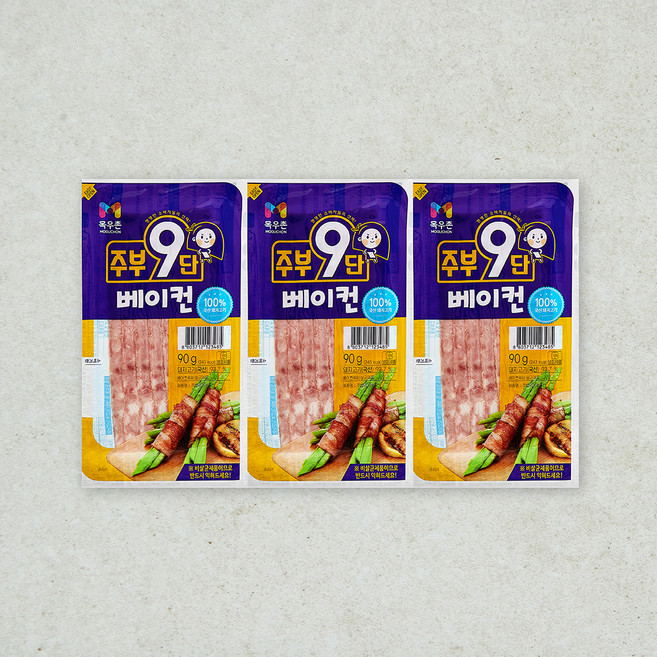 주부9단 베이컨, 90g, 3개