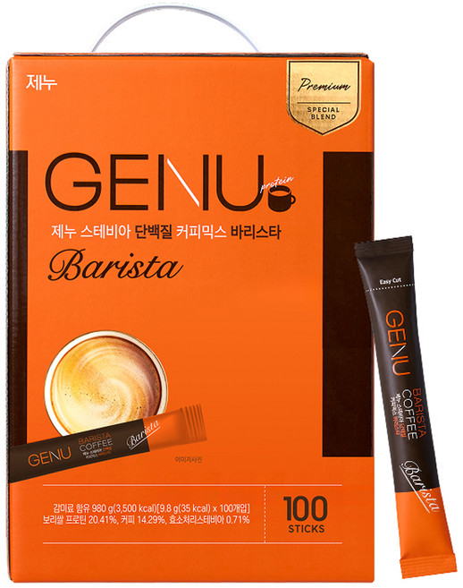 제누 스테비아 단백질 커피믹스 바리스타, 9.8g, 100개입, 1개