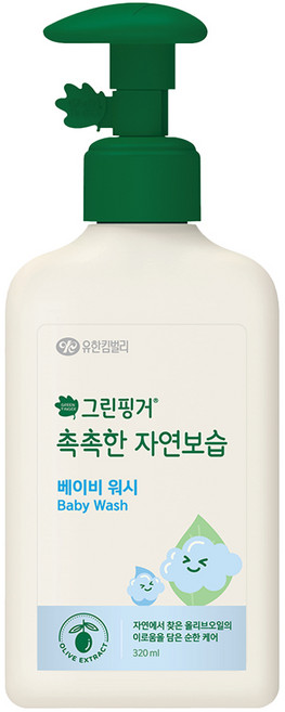 그린핑거 촉촉한 자연보습 베이비 워시, 320ml, 1개