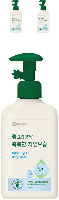 그린핑거 촉촉한 자연보습 베이비 워시, 320ml, 3개