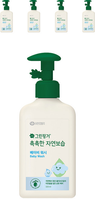 그린핑거 촉촉한 자연보습 베이비 워시, 320ml, 5개