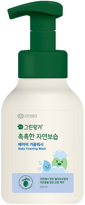 그린핑거 촉촉한 자연보습 베이비 거품 워시, 320ml, 1개