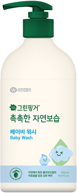 그린핑거 촉촉한 자연보습 베이비 워시, 500ml, 1개