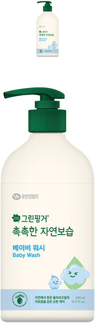 그린핑거 촉촉한 자연보습 베이비 바디워시, 500ml, 2개