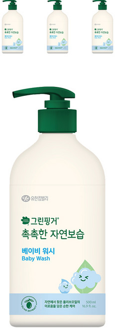 그린핑거 촉촉한 자연보습 베이비 바디워시, 500ml, 4개