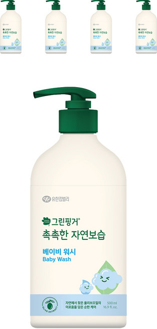 그린핑거 촉촉한 자연보습 베이비 바디워시, 500ml, 5개