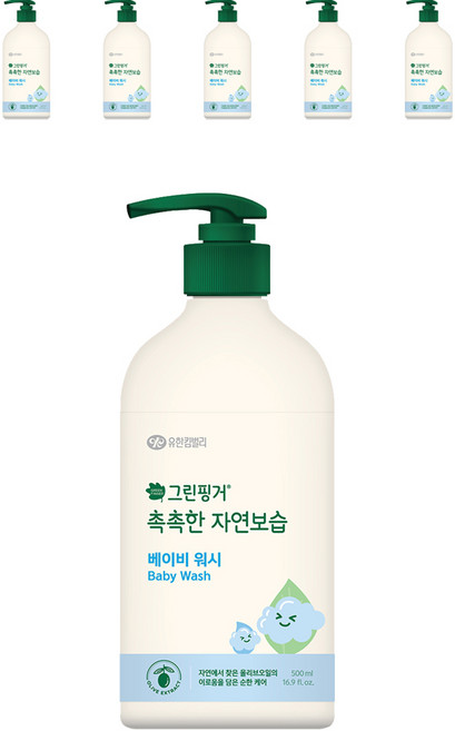 그린핑거 촉촉한 자연보습 베이비 바디워시, 500ml, 6개