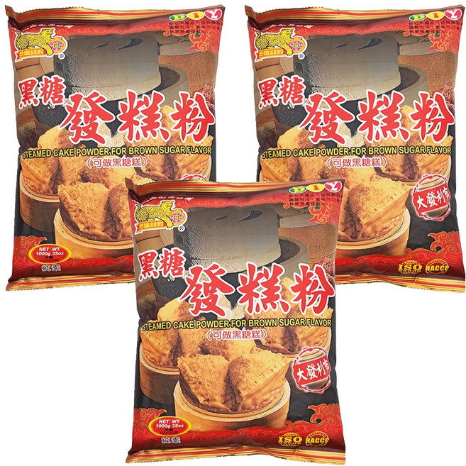 金錢豹 黑糖發糕粉, 1000g, 3包