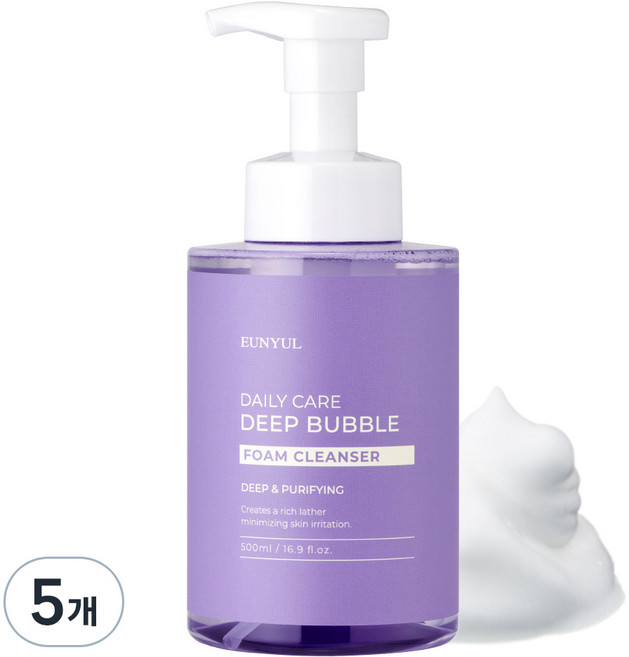 은율 데일리 케어 딥 버블 폼 클렌저, 500ml, 5개