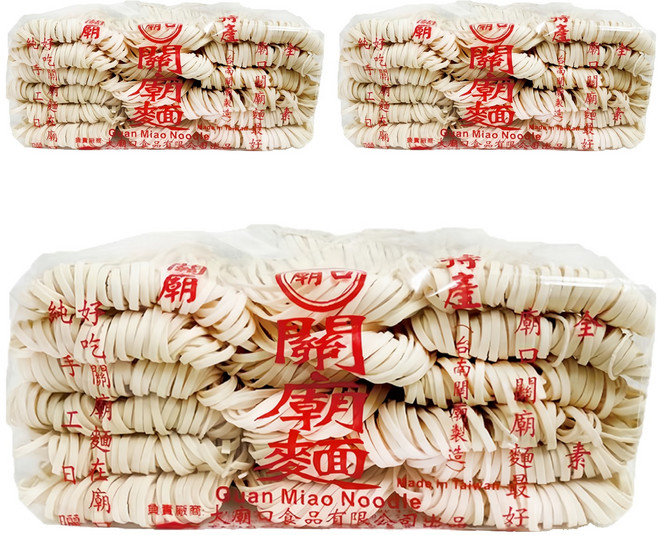 MIAW KO 廟口 關廟麵 粗, 1.2kg, 3包