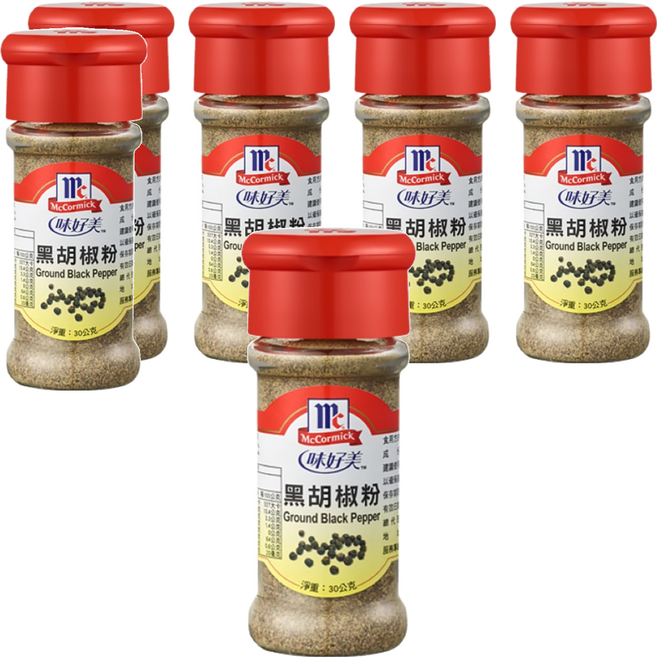 McCormick 味好美 調味料 黑胡椒粉, 30g, 6瓶