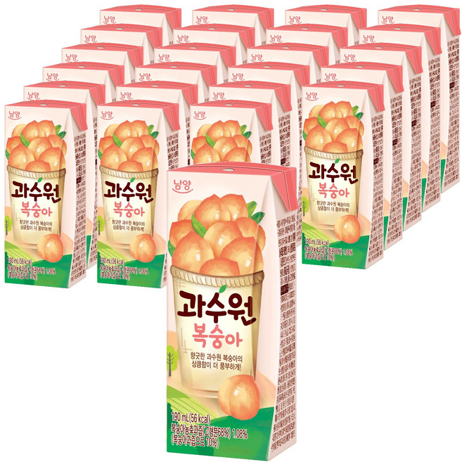 남양과수원 복숭아, 190ml, 24개