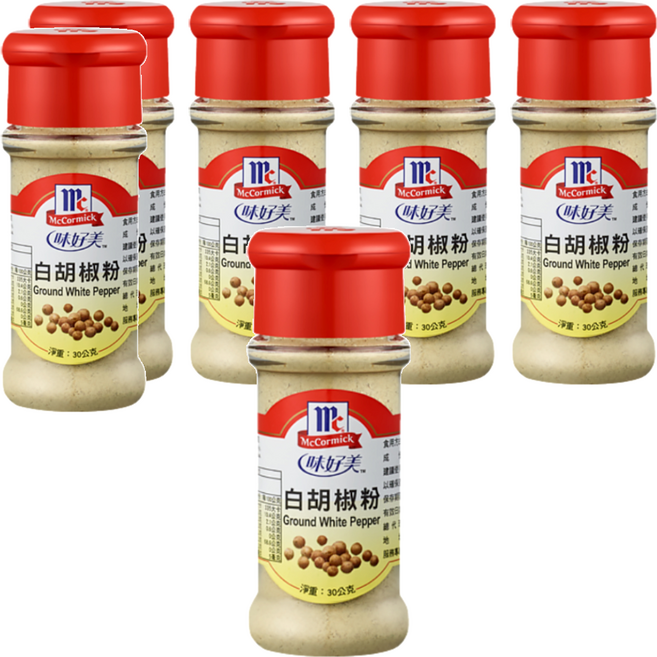 McCormick 味好美 調味料 白胡椒粉, 30g, 6瓶