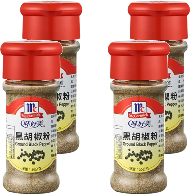 McCormick 味好美 調味料 黑胡椒粉, 30g, 4瓶