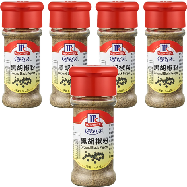 McCormick 味好美 調味料 黑胡椒粉, 30g, 5瓶