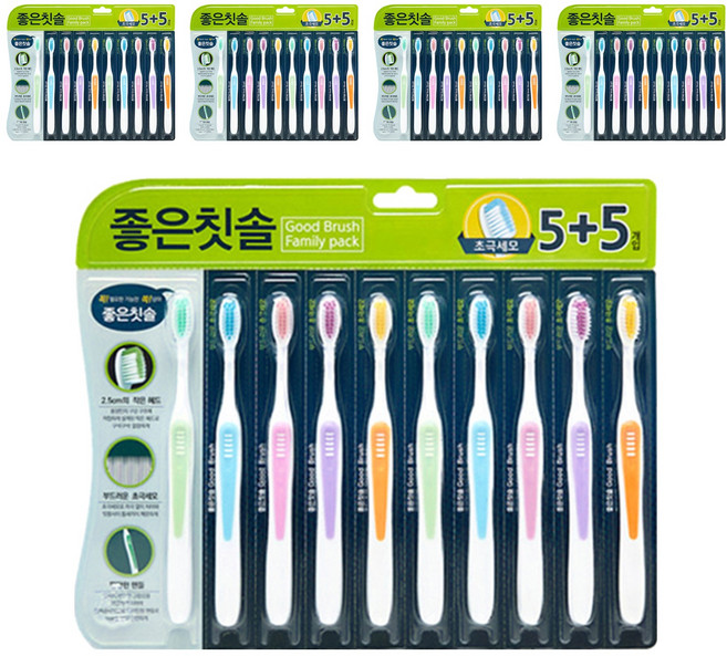 좋은칫솔 초극세모, 10개입, 5개