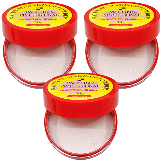 3W클리닉 내추럴 메이크업 파우더 30g, 10호 투명펄, 3개