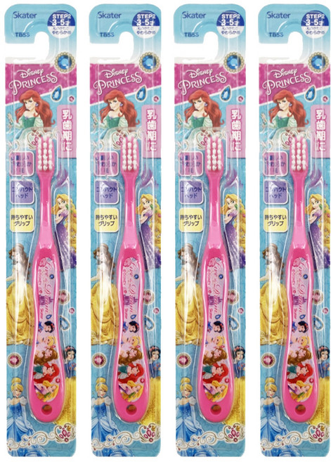 Skater 幼兒軟毛牙刷 3-5歲, 迪士尼公主, 1支, 4組