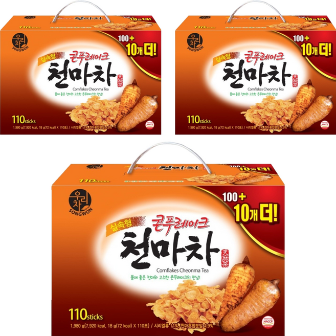 우리차 콘푸레이크 천마차, 18g, 110개입, 3개