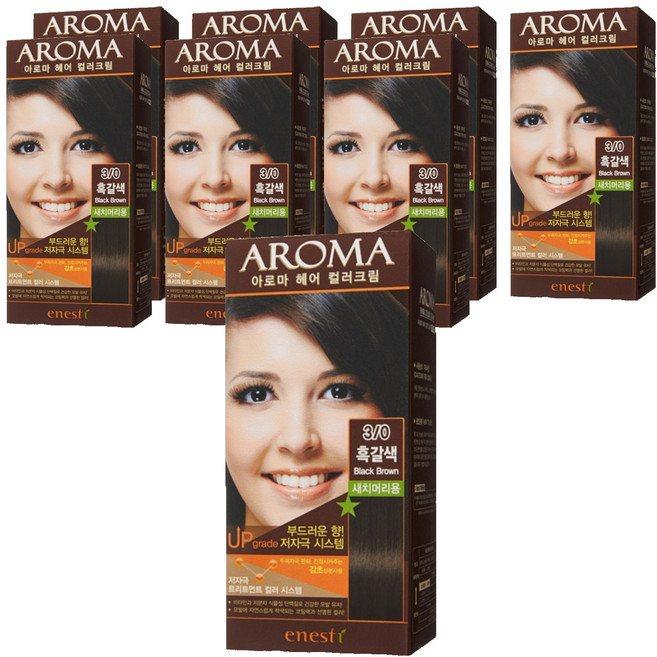 에네스티 아로마 염모제 새치머리용, 흑갈색, 8개