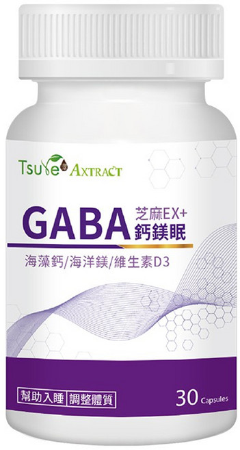 Tsuie 日濢 芝麻EX+GABA鈣鎂眠膠囊 含海藻鈣/海洋鎂/維生素D3, 30顆, 1罐