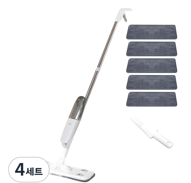 레토 스프레이 밀대 물걸레 + 극세사패드 5p + 다용도 클리너, 4세트