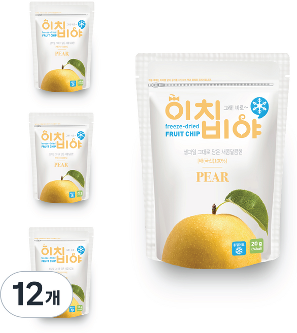 이치비야 동결건조 과일칩 배, 20g, 12개