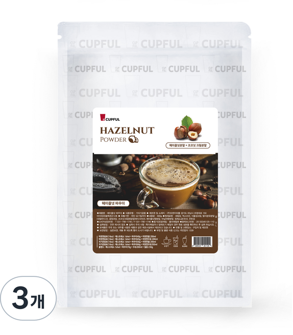 컵풀 컵풀 헤이즐넛 파우더, 800g, 3개