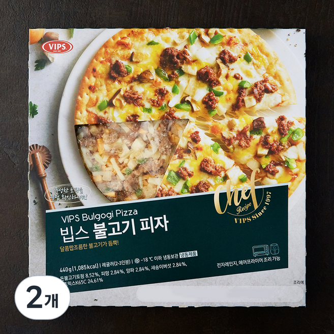 빕스 불고기 피자 (냉동), 440g, 1개입, 2개