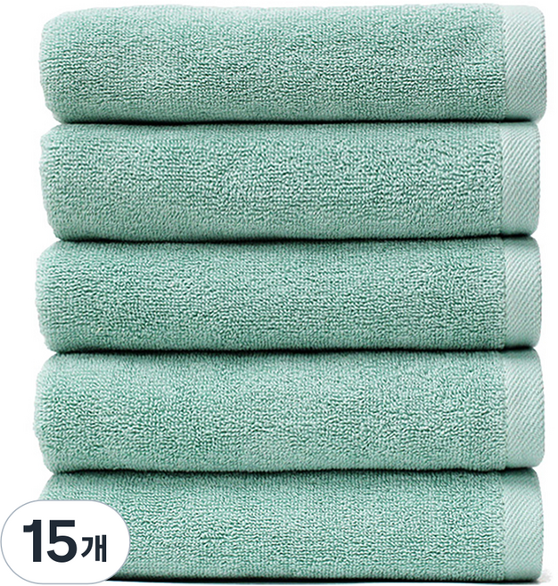 타월톡톡 호텔 고급 수건 140g 30수 면사, 민트, 15개