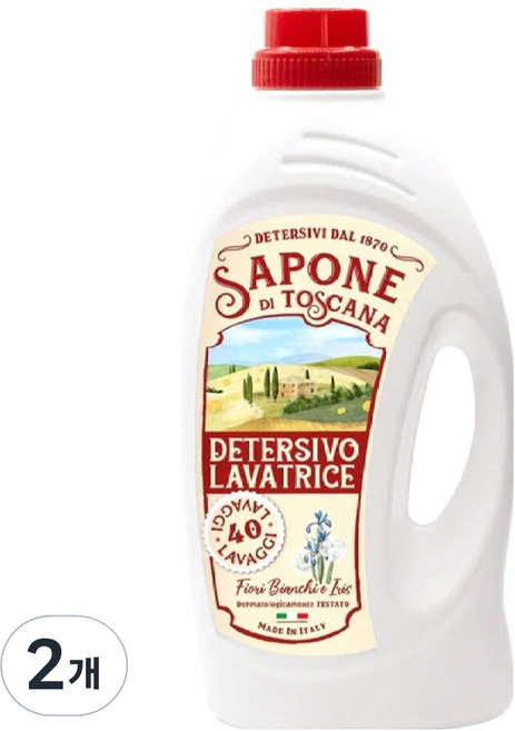 사포네디토스카나 세탁세제 플로랄향, 2개, 1.85L