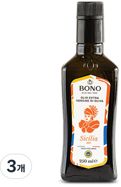 BONOLIO Bono IGP 西西里特級初榨橄欖油, 250ml, 3個