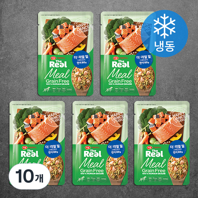 하림펫푸드 전연령 강아지 더리얼 밀 그레인프리 화식사료, 연어, 60g, 10개