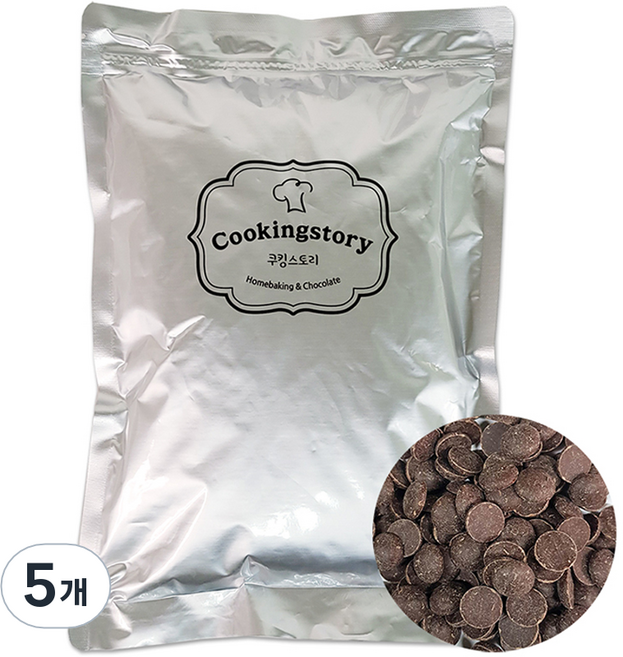쿠킹스토리 커버춰 다크 초콜릿, 1kg, 5개