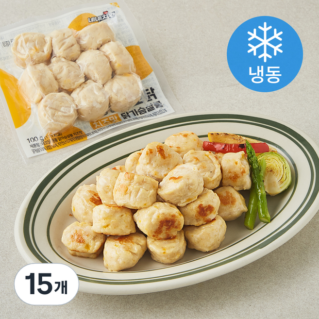 네네치킨 네꼬닭 통통 닭가슴살볼 치즈맛 (냉동), 100g, 1개입, 15개