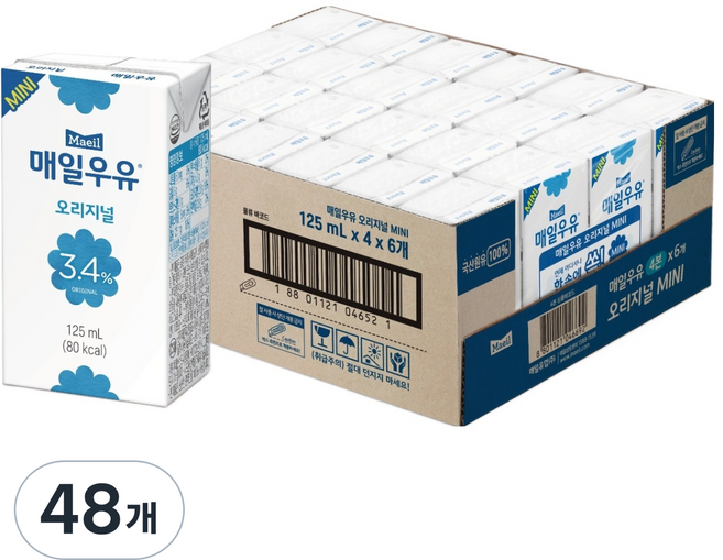 매일우유 오리지널 MINI, 125ml, 48개