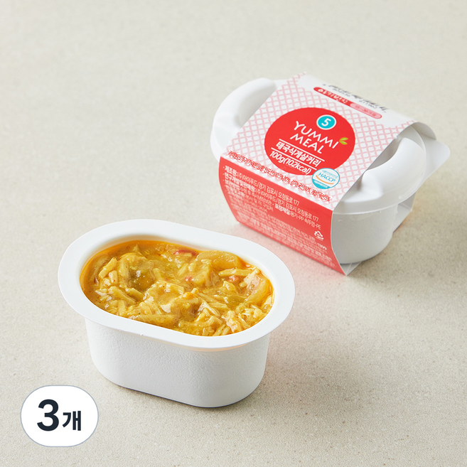 얌이밀 아기반찬 태국식 게살커리, 100g, 3개
