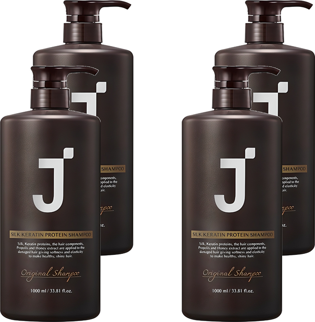 제이숲 실크 케라틴 단백질 샴푸, 1L, 4개