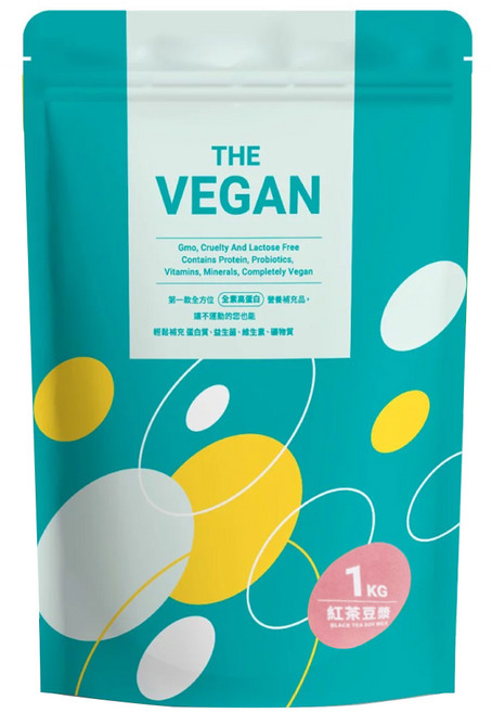 THE VEGAN 樂維根 植物性優蛋白 紅茶豆漿口味, 1kg, 1包