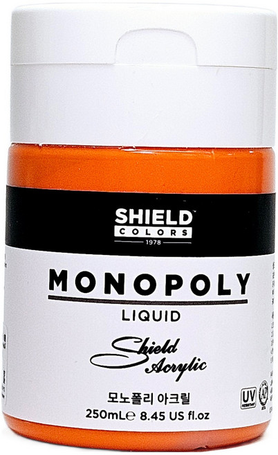 쉴드 모노폴리 아크릴물감 610 Permanent Orange, 250ml, 1색